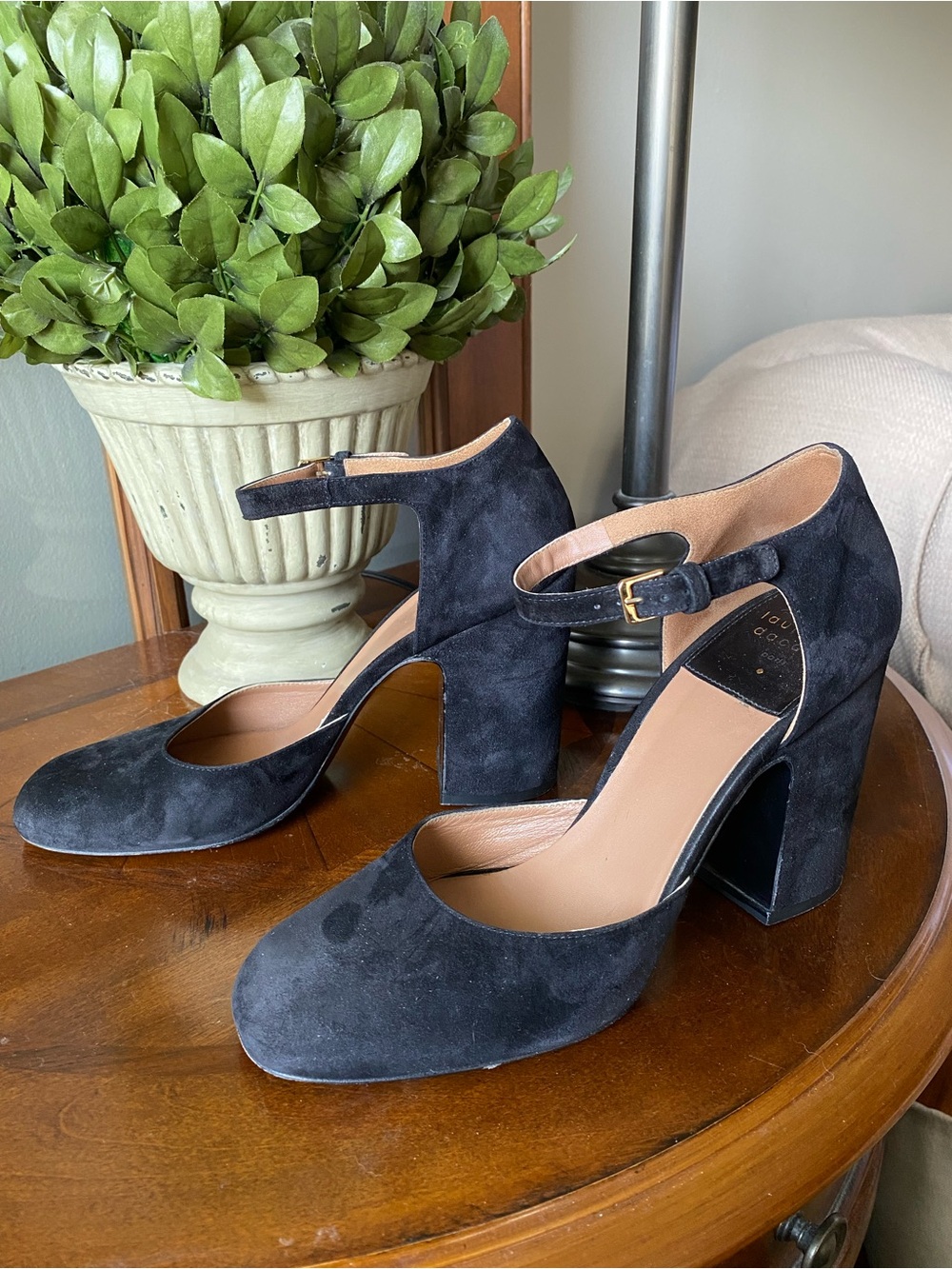 Laurence Dacade Paris Black Suede Mary Jane Block Heel Pumps 39 1/2. - Picture 3 of 13